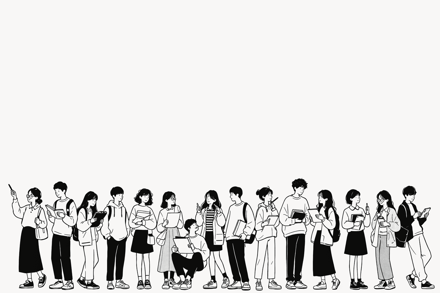 내모(NAEMO) 담임교사 교무수첩 앱 - 학생들 일러스트